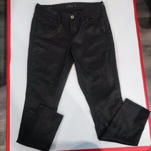 Lucky Brand Charlie jeans super skinny black glossy women's size 8 / 29